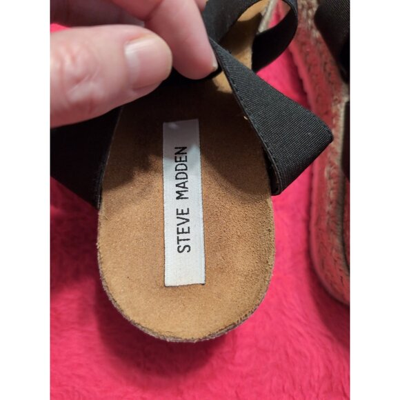 Steve Madden Kimmie Black Platform Espadrille Sandals Women’s 9M Flatform - Picture 6 of 11